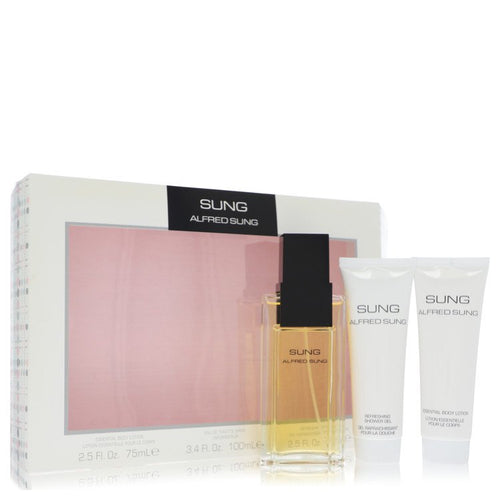 Alfred SUNG by Alfred Sung Gift Set -- 3.4 oz Eau De Toilette Spray + 2.5 oz Body Lotion + 2.5 oz Shower Gel for Women