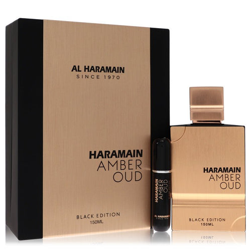 Al Haramain Amber Oud Black Edition by Al Haramain Gift Set 5 oz 5 oz Eau De Parfum Spray + 0.34 oz Refillable Spray for Men