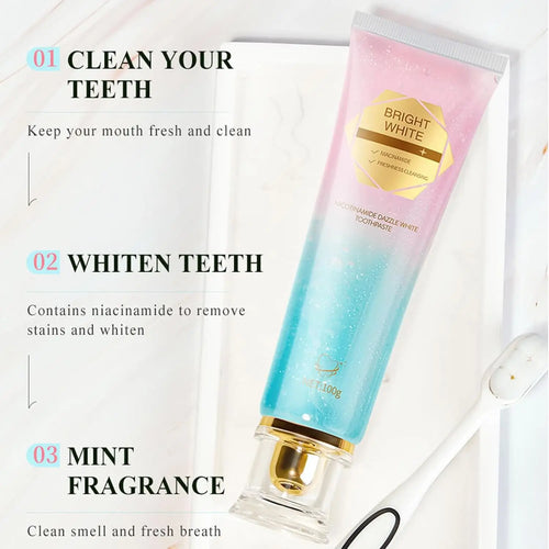 1/2/3pcs Niacinamide Toothpaste Intensive Whitens Teeth Protects Tooth Enamel Freshens Breath 24 Hours Natural Stain Removal