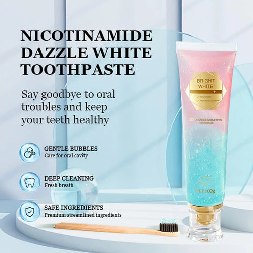 1/2/3pcs Niacinamide Toothpaste Intensive Whitens Teeth Protects Tooth Enamel Freshens Breath 24 Hours Natural Stain Removal